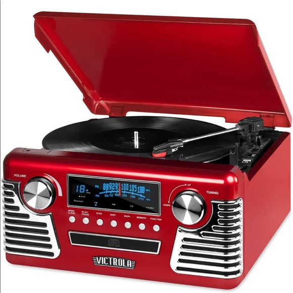 Victrola red record player - Picture 2 of 5